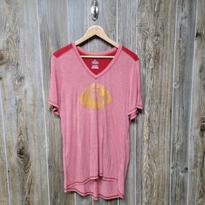 Majestic San Francisco 49ers Womens XXL Shirt Red Gold V-neck Football NFL